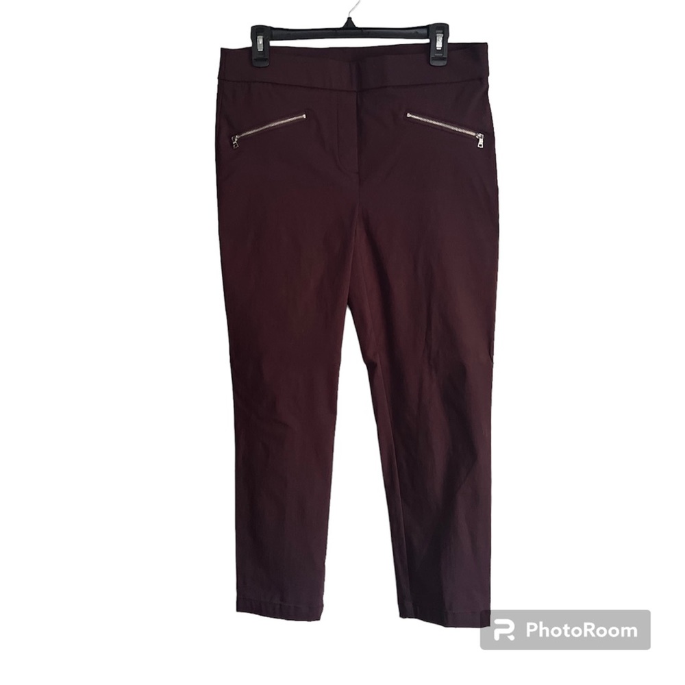 Nue Options  Womens Career/Casual Ankle Pants Purple/plum Size 10 NWOT PullOn EC
